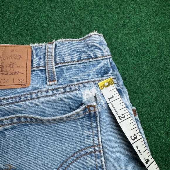 Vintage 90s Levi’s 550 Relaxed Fit Baggy Orange Tab Distressed Jeans - Picture 9 of 11